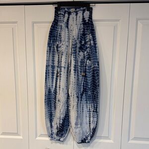 Womens Navy Tie-Dye Joggers
